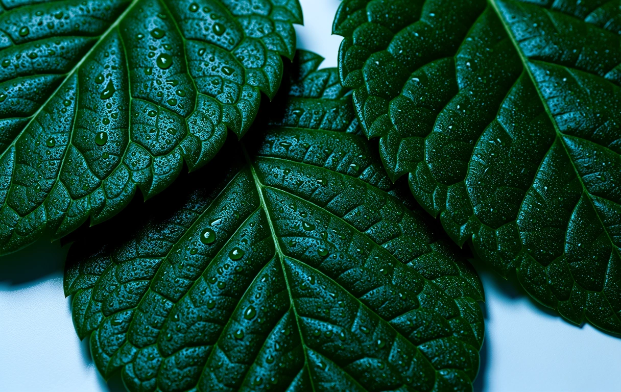 Cellular detail of botanical leaves
